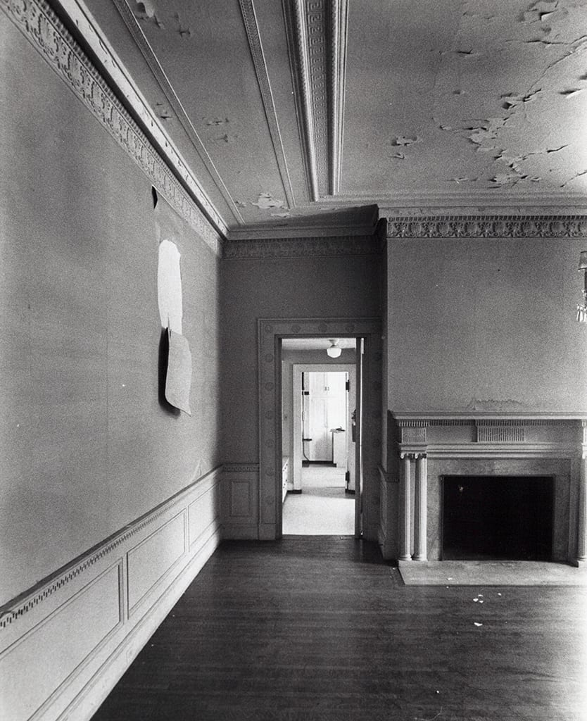 The dining room at Drumthwacket prior to restoration. The center wall will be removed to accommodate a table that can seat 24.